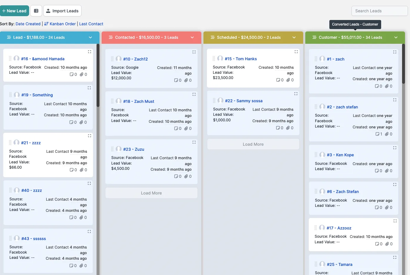 Kanban lead manager